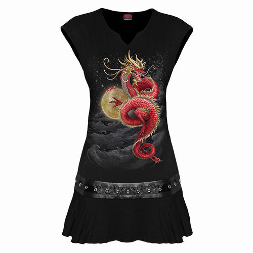 Shenlong - Mini vestido de cintura para semental Negro