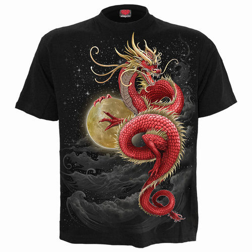 Shenlong - T -shirt a stampa frontale nera