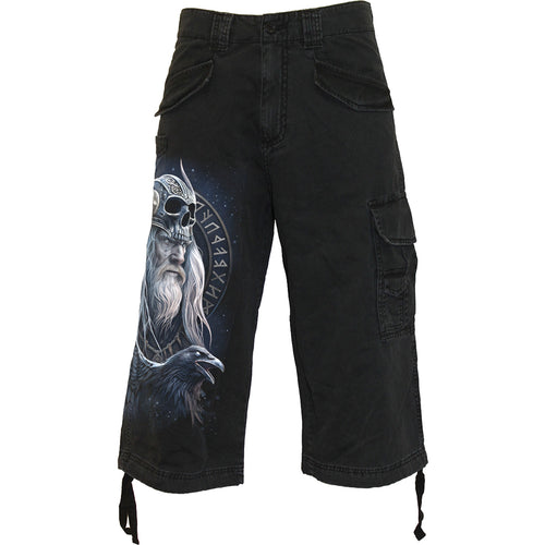 SPIRAL - ODIN'S WARRIOR - VINTAGE CARGO SHORTS 3/4 LONG BLACK