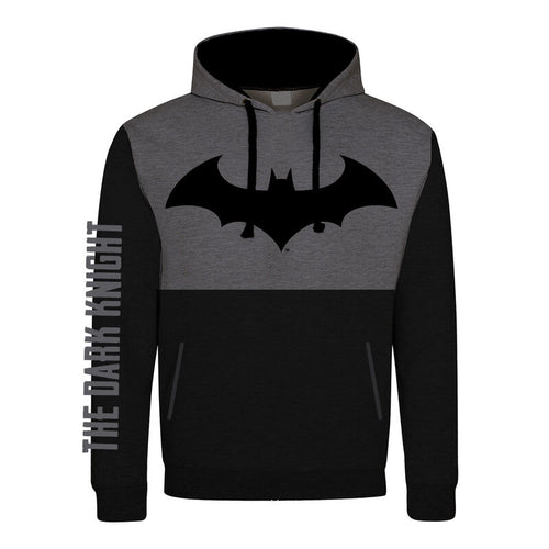 DC The Dark Knight - Logo (Unisex Black Contrast Pullover Blue) - Bluza Black Contrast