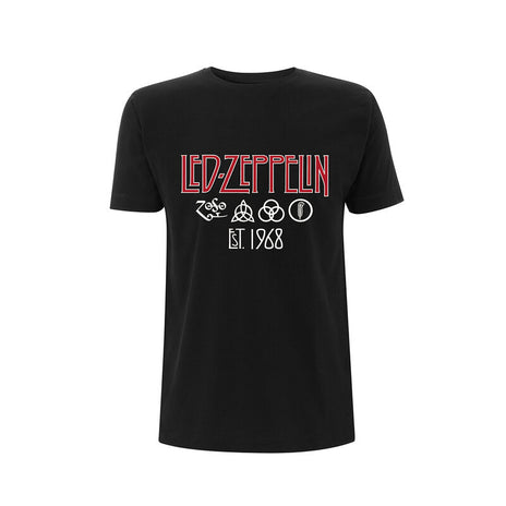 Led Zeppelin - Simboli EST 68 Nero T - T -Shirt Nero