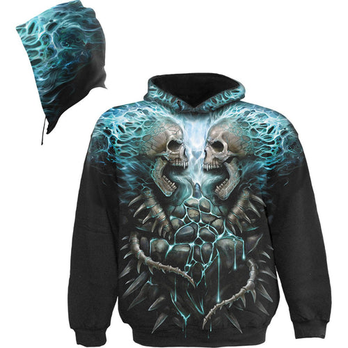 Flaming Spine - AllOver Hoody Black