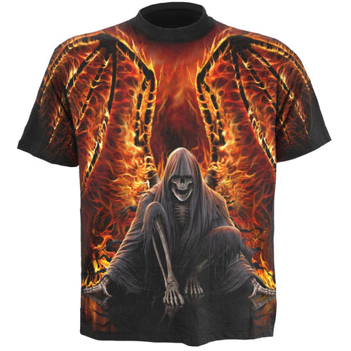 Flaming Tod - Allover T -Shirt schwarz