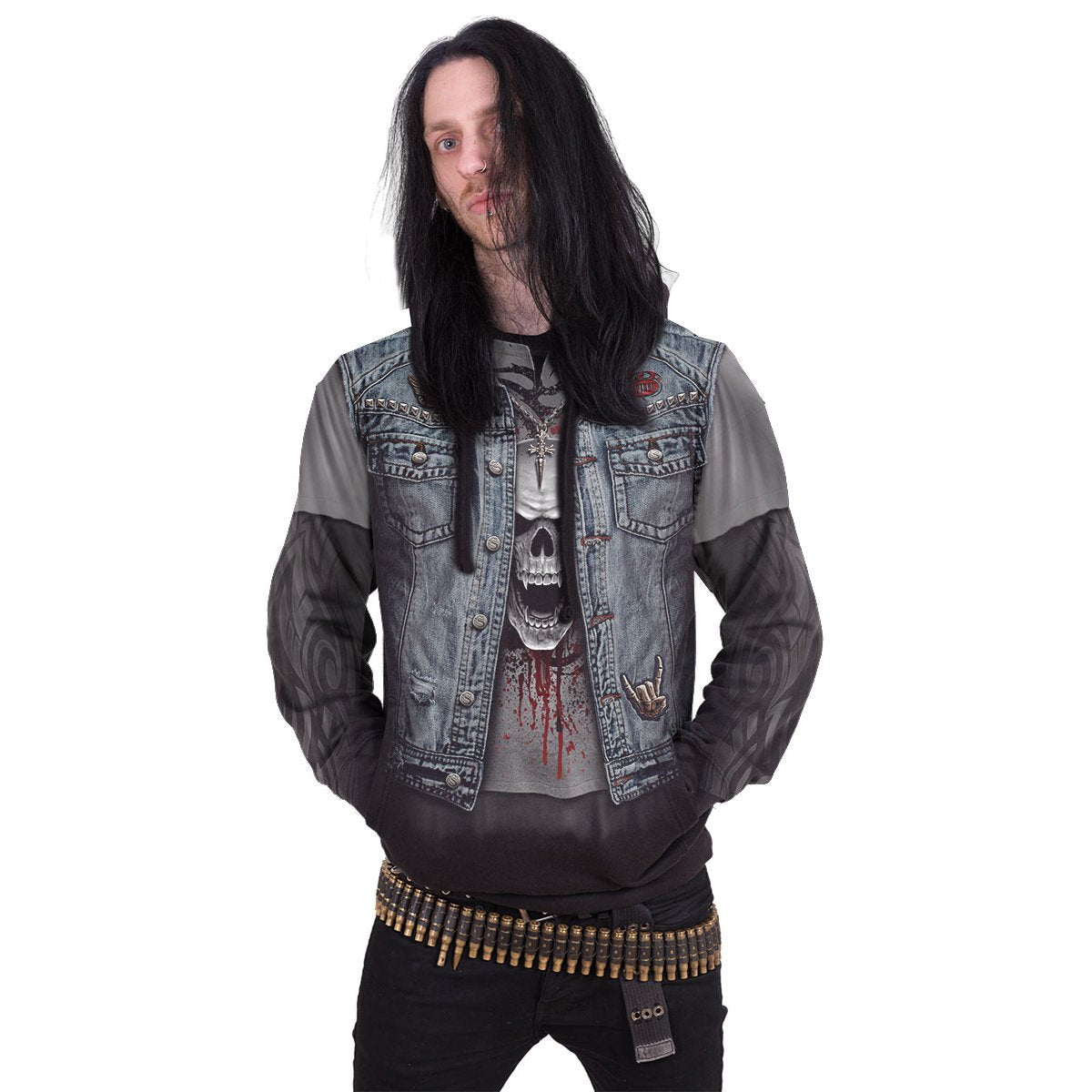 THRASH METAL - Allover Hoody Black - Spiral USA