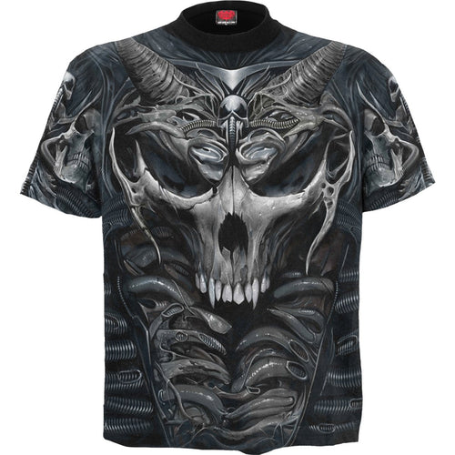 Skull Armor - T -shirt Alllover Black