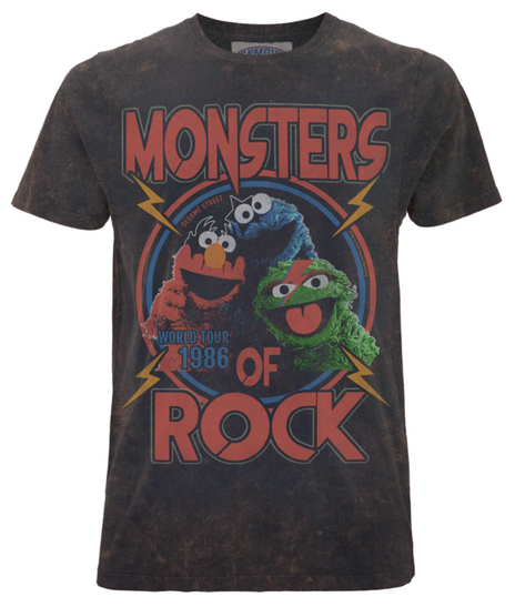 Famoso Forever - Sesame Street - Monsters of Rock - T -shirt lavato nero