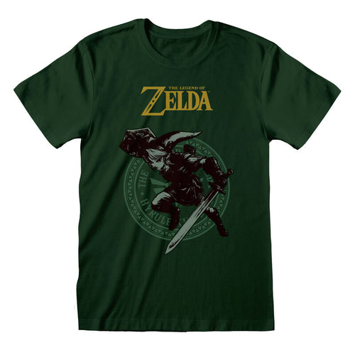 Nintendo Legend of Zelda - Link Pose - T -Shirt Green