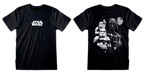 Star Wars - Collage (przód i tył) - Black Unisex Black T -shirt