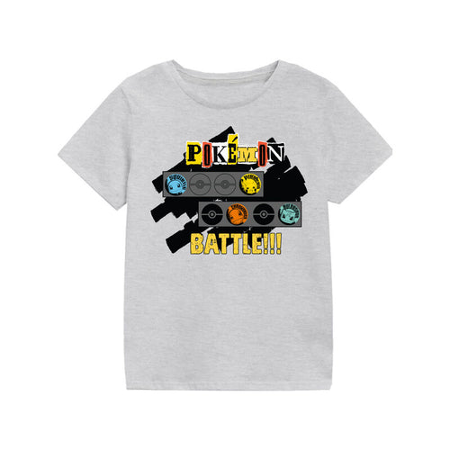 Pokemon - Pokemon Battle Kids - T -shirt dla dzieci szary