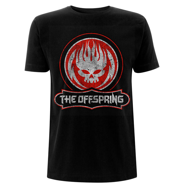 The Offspring - Distressed Skull Black T - T-Shirt Black