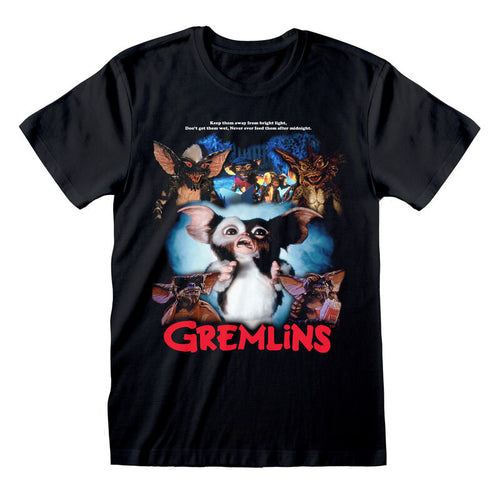 Gremlins - estilo de cartel retro - camiseta negra