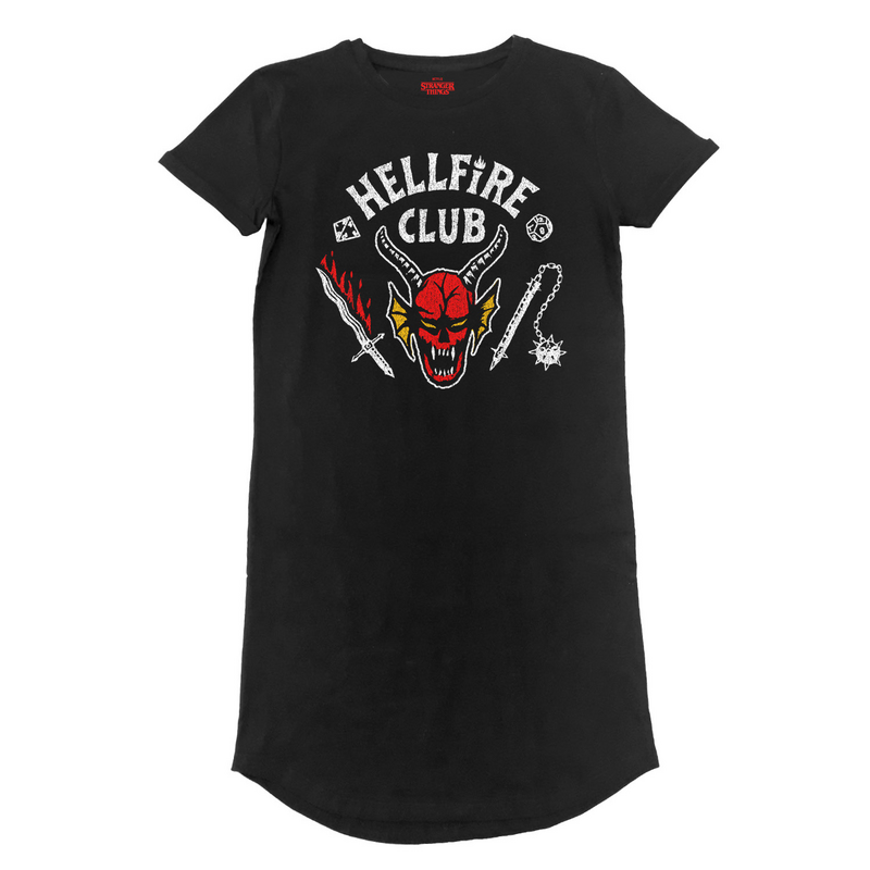 Stranger Things - Hellfire Club Tee Dress - T-Shirt Dress Black