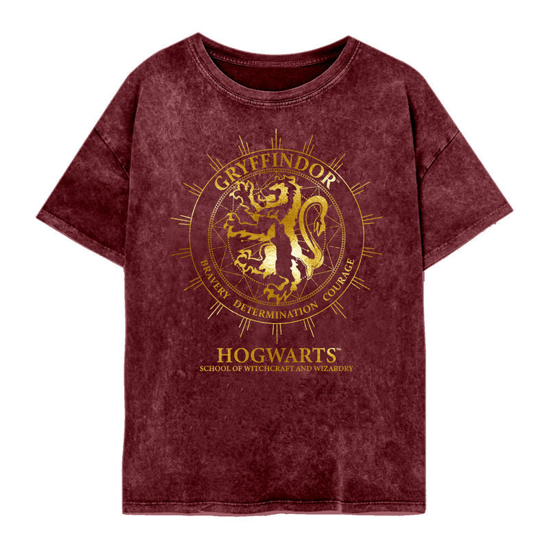 Harry Potter - Gryffindor Constellation (Ladies Acid Wash T-Shirt) - Super Heroes Collection - Acid Wash Unisex T-Shirt