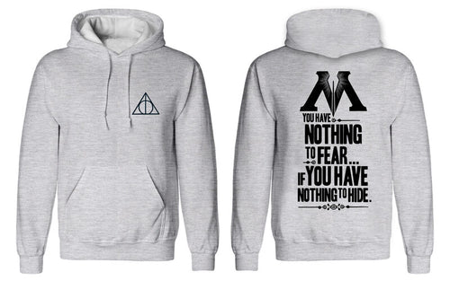 HARRY POTTER - NOTHING TO FEAR - HOODIE GREY