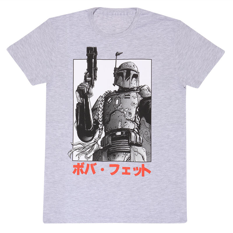 Star Wars - Boba Fett Katakana - T-Shirt Grey