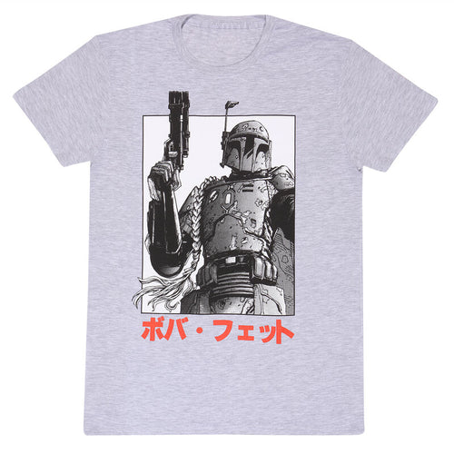 Star Wars - Boba Fett Katakana - T -shirt szary