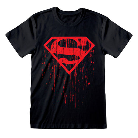 DC Comics Superman - Símbolo de goteo - Camiseta negra