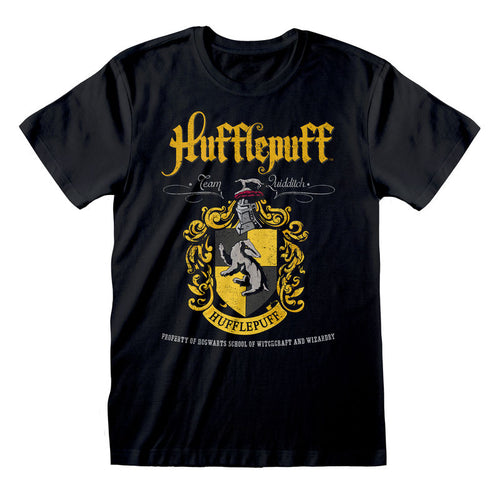 HARRY POTTER - HUFFLEPUFF BLACK CREST - T-SHIRT