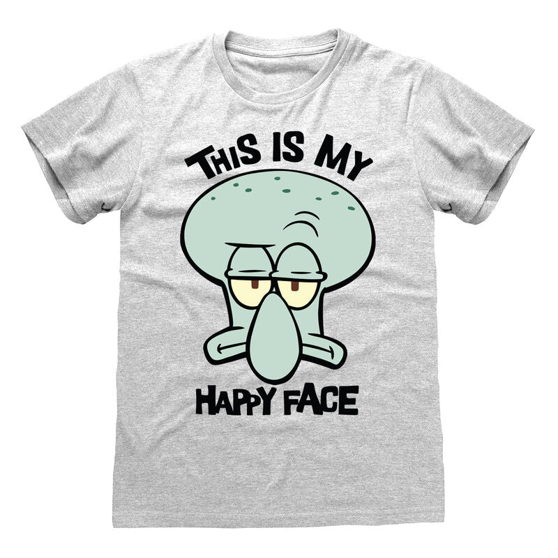 Sponge Bob Square Pants - My Happy Face - T-Shirt Grey