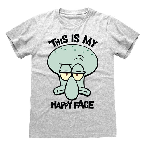 Sponge Bob Square Pants - My Happy Face - T -shirt szary