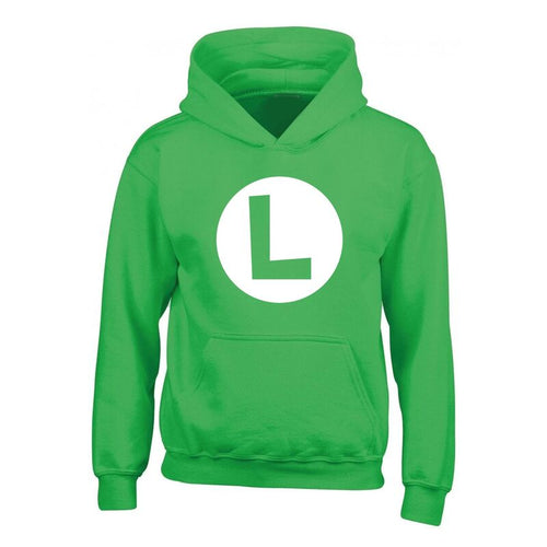 Super Mario - Luigi Badge - Kids Hoodie Green