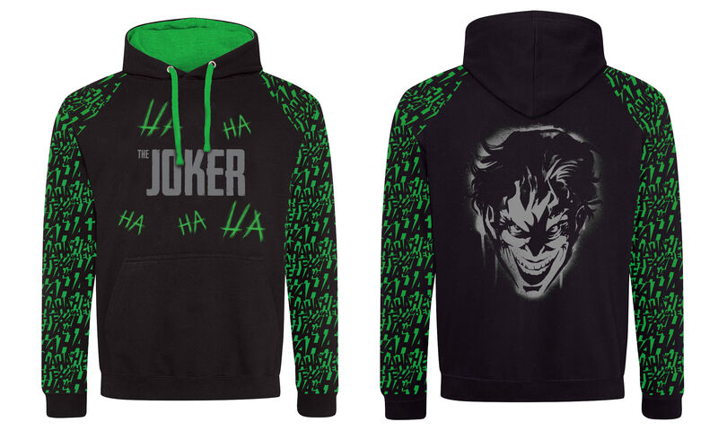 Superheroes Inc. DC Batman - The Joker Ha (Unisex Black Contrast Pullover Hoodie) - Hoodie Black Contrast