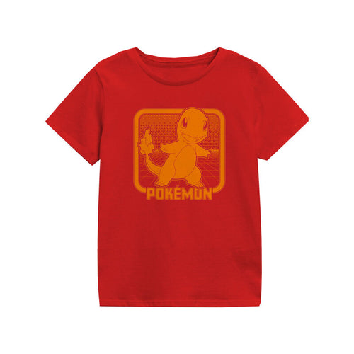 Pokemon - Charmander Retro Arcade - T -shirt dla dzieci czerwony