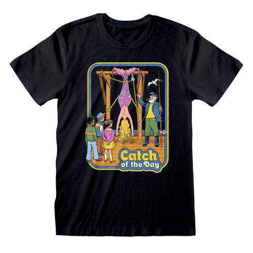 Steven Rhodes - Catch of the Day (Unisex Black T -Shirt) - T -shirt czarny