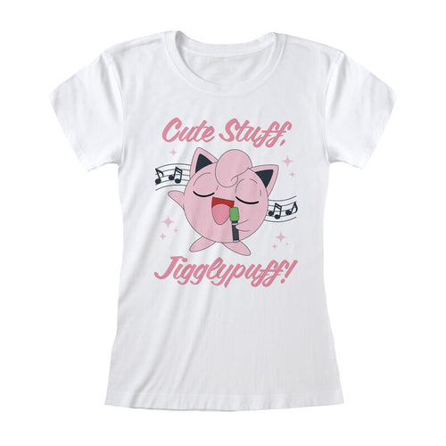 Pokemon - Jigglypuff singen (montiert) - T -Shirt Weiß angepasst