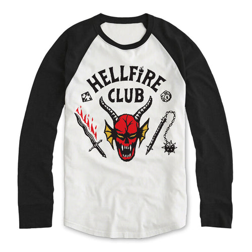 STRANGER THINGS - HELLFIRE CLUB CREST - LONG SLEEVE BASEBALL