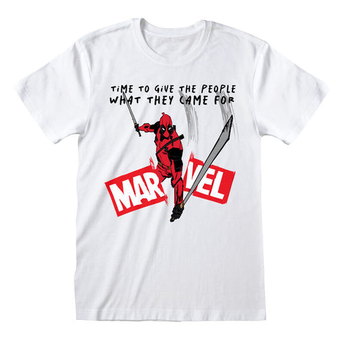 Deadpool - wofür sie kamen - T -Shirt weiß