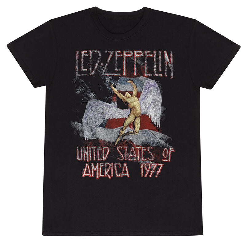 Led Zeppelin - Stars N Stripes USA 77 - T-Shirt Black