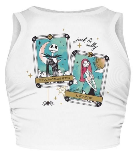 Nightmare Before Christmas - Amantes de estrellas Crossed - chaleco lateral ruchado para mujeres