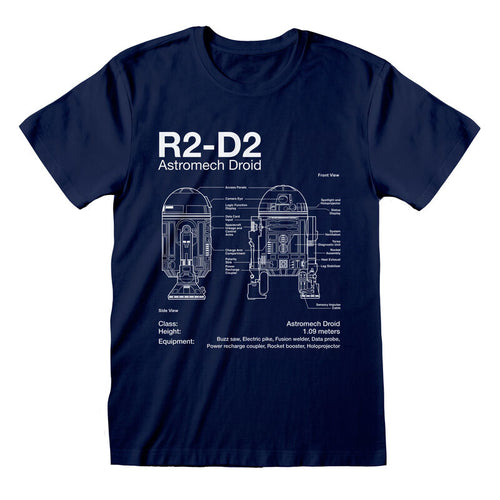 Star Wars - R2D2 Specyfikacje - T -shirt navy