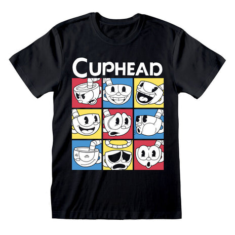 Cuphead - Expressions - T-shirt noir