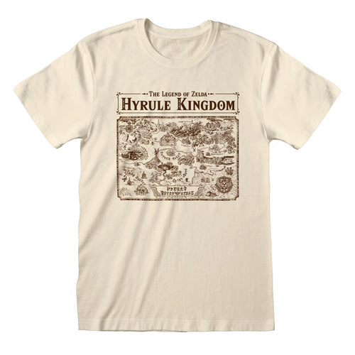 Nintendo Legend of Zelda - Karte von Hyrule - T -Shirt Natural