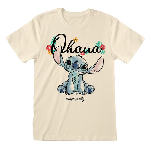 Disney Stitch - Ohana Means Family - T -Shirt Natural