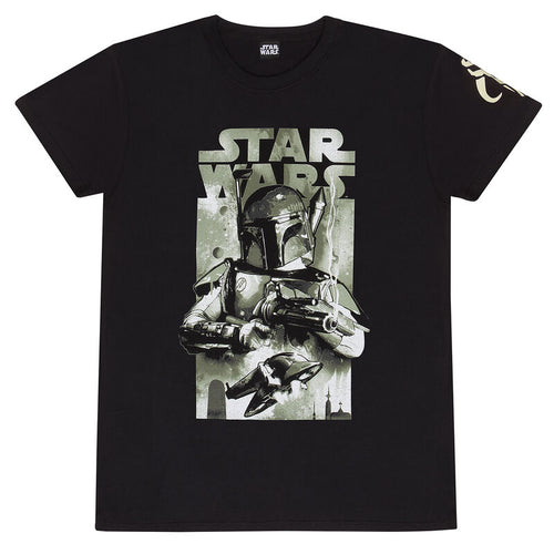 Star Wars - Affiche stylisée Boba Fett - T-shirt noir