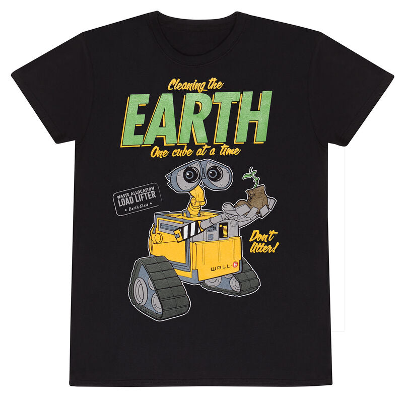 Pixar Walle - Cleaning The Earth - T-Shirt Black